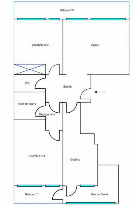 Plan de l'appartement de Saint-Jean-de-Luz