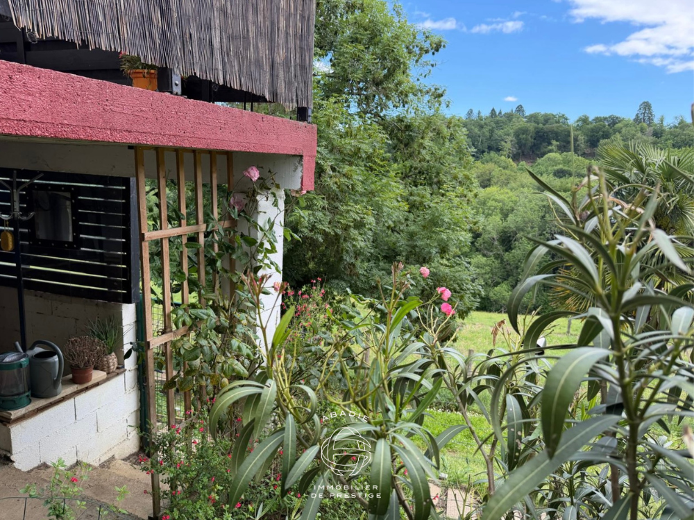 Grange rénovée à vendre à Mazères-Lezons, 96 m², terrain arboré, vue coteaux