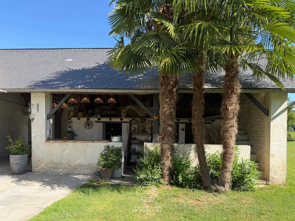 Maison de maître à vendre proche Nay Pau, 214 m², XIXème siècle, parc 2 875 m², piscine, garage, charpente d’époque. Village béarnais calme.